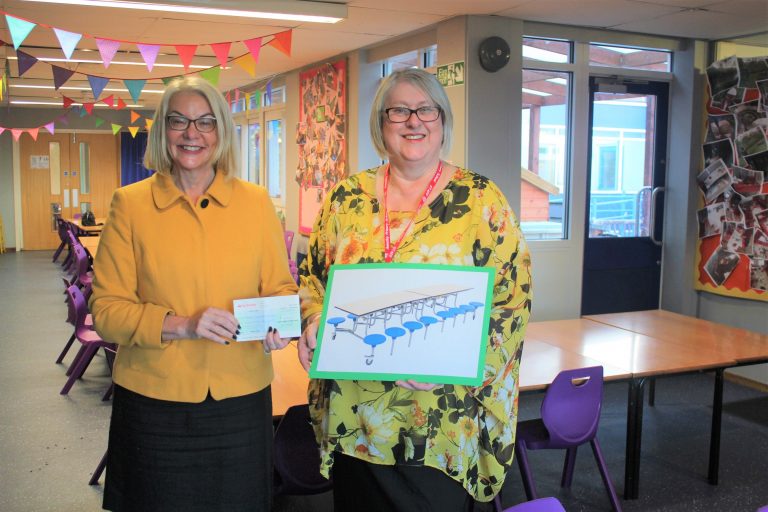 Developer gifts £1,000 to local school to help fund refurbishment of dining hall