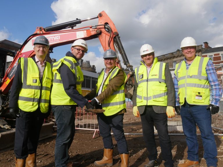 Construction work gets underway on new public square at Becketwell Derby