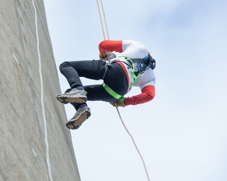 Stannah colleagues brave charity abseil at Northampton Lift Tower